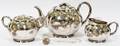 091070 JAPANESE ENAMELED SILVER TEA SET MEIJI PERIOD