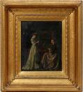 012070 OIL PAINTING ON WOOD PANEL 19THC 85 X 7