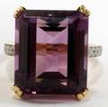 121119 14KT YELLOW GOLD 2000CT AMETHYST  DIAMOND RI