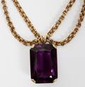 101168 14KT GOLD NECKLACE WITH 600CT AMETHYST PENDANT