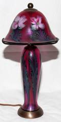 101145 DANIEL LOTTON ART GLASS LAMP 1989 H 14 12