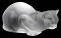 121105 LALIQUE CHAT COUCHET CRYSTAL FIGURE H 3