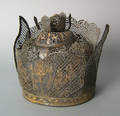 Chinese pierced metal helmet with dragons