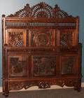012104 FRENCH PROVINCIAL CARVED OAK BED 19TH CENTURY