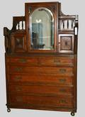 010064 TALL OAK CHEST OF DRAWERS C1900 H 72 L 45