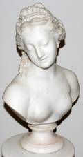 112117 CARRARA MARBLE BUST OF YOUNG WOMAN