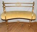 111161 WROUGHT IRON BENCH WITH UPHOLSTERED SEAT