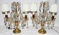 091136 FRENCH BRASS  CRYSTAL TWOLIGHT GIRANDOLES