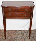 121150 EDWARDIAN MAHOGANY TWODRAWER TABLE C 1900