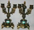 121146 FRENCH BRONZE CANDELABRA PAIR H 12 W 7