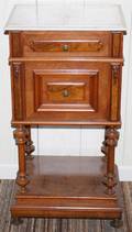 121156 VIENNESE WALNUT CABINET WITH MARBLE TOP 19TH C