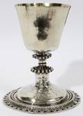 011192 ANTIQUE HAND MADE SILVER CHALICE H 6