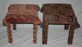 010111 PAIR OF BOKHARA UPHOLSTERED OTTOMANS