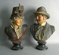 Pair of German or Austrian composition busts