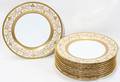 110101 CHARLES AHRENFELDT FIRED GOLD PORCELAIN PLATES