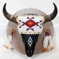101227 AMERICAN INDIAN BEADWORKMOUNTED STEER SKULL