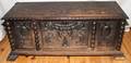 100079 ANTIQUE CARVED OAK CASSONE H 20 L 48 D 19