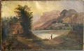 Three primitive oil on canvas landscapes
