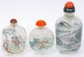 121216 CHINESE REVERSE PAINTED SNUFF BOTTLES THREE