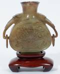 121211 CHINESE CARVED JADE VESSEL H 2 W 2 12