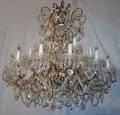 120107 SCHOENBECK CRYSTAL AND BRASS CHANDELIER H 32