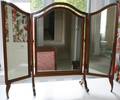 120088 COLONIAL STYLE 3FOLD DRESSER MIRROR MAHOGANY