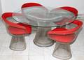 012199 WARREN PLATNER FOR KNOLL DINING TABLE  CHAIRS