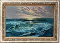 012174 V BERK OIL ON CANVAS C 1960 24 X 36 SEASCAPE