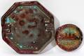011240 PEWABIC POTTERY TILE  ASH TRAY C 1930S