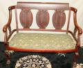 010126 AMERICAN MAHOGANY  NEEDLEPOINT SETTEE ANTIQUE