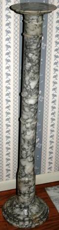 122180 WHITE AND GREY MARBLE PEDESTAL