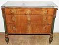 112185 FRENCH EMPIRE WALNUT CHEST WITH MARBLE TOP