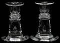 102189 STEUBEN TEARDROP CANDLESTICKS PAIR H 4 12