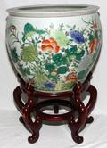 092177 CHINESE PORCELAIN PLANTER ON STAND H 12
