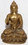 092175 BRONZE SEATED BUDDHA H 12 12 W 8 14