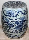092171 CHINESE BLUE AND WHITE PORCELAIN GARDEN SEAT
