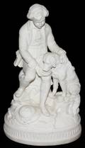 091230 PARIAN BISQUE FIGURE GROUP 19TH C H 15