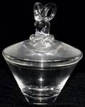 121237 STEUBEN GLASS RAMS HEAD COVERED CANDY DISH