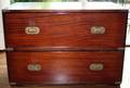 120132 MAHOGANY CAMPAIGN CHEST EARLY 20TH C H 22