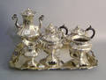 James Dixon  Son 6pc silver plated tea service with a tray Provenance Shoemaker Estate