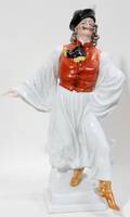 012222 HEREND PORCELAIN MALE FOLK DANCER H 11