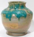 011242 PEWABIC POTTERY VASE SIGNED WJ SMALE H 4 34