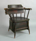 Painted lowback windsor writing armchair 19th c