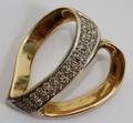 122185 14 KT YELLOW GOLD AND DIAMOND SCARF CLIP