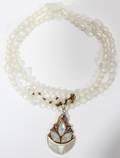 121281 MOONSTONE BEAD NECKLACE WITH PENDANT