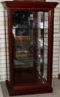 112222 CARVED MAHOGANY CURIO CABINET H 59