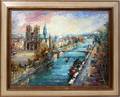 110166 OIL ON CANVAS 25 X 31 PARIS  THE SEINE
