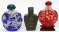 100139 CHINESE CARVED PEKING GLASS SNUFF BOTTLES