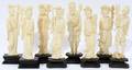 100131 CHINESE CARVED IVORY FIGURES EIGHT H 4