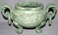 100128 CHINESE CARVED SOAPSTONE VESSEL H 10 W 14